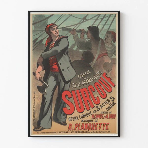 Vintage Poster Surcouf Theatre of the Dramatic Follies