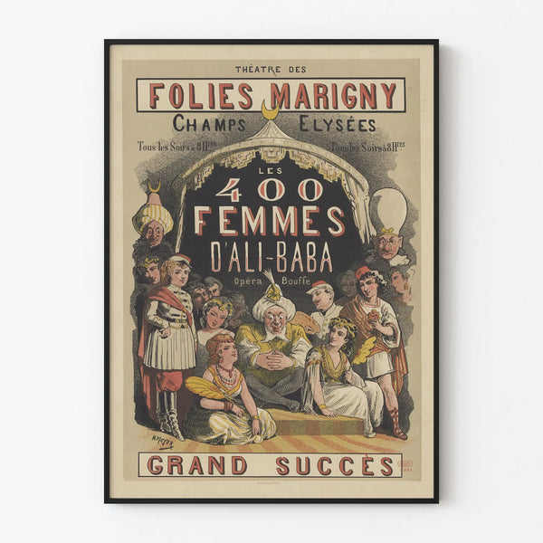 Poster Théâtre des Folies Marigny - The 400 Women of Ali Baba