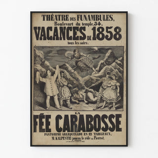 Theatre Poster of the Funambules, Holidays of 1858 - The Fairy Carabosse