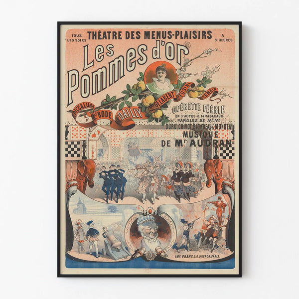 Poster Théâtre Les Pommes d'Or - Vintage Wall Decoration