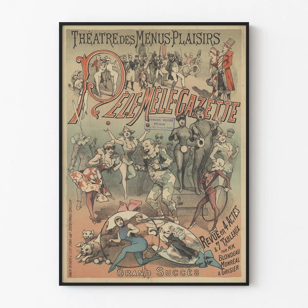 Vintage poster of the Menus-Plaisirs Theater revue in 4 acts