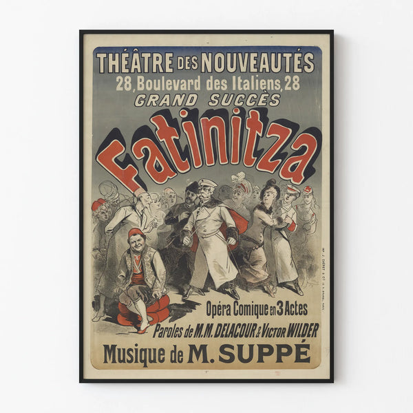 Poster Théâtre des Nouveautés - Opéra Comique Fatinitza by M. Suppé