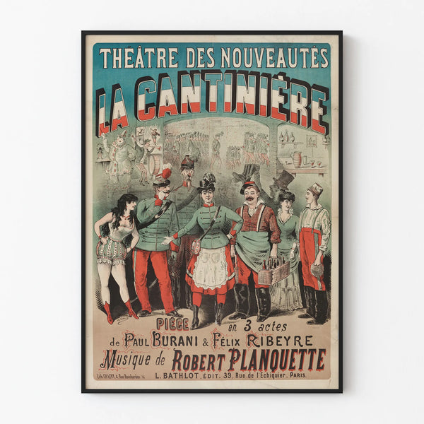 Vintage Wall Decoration Poster of the Nouveautés Theatre La Cantinière