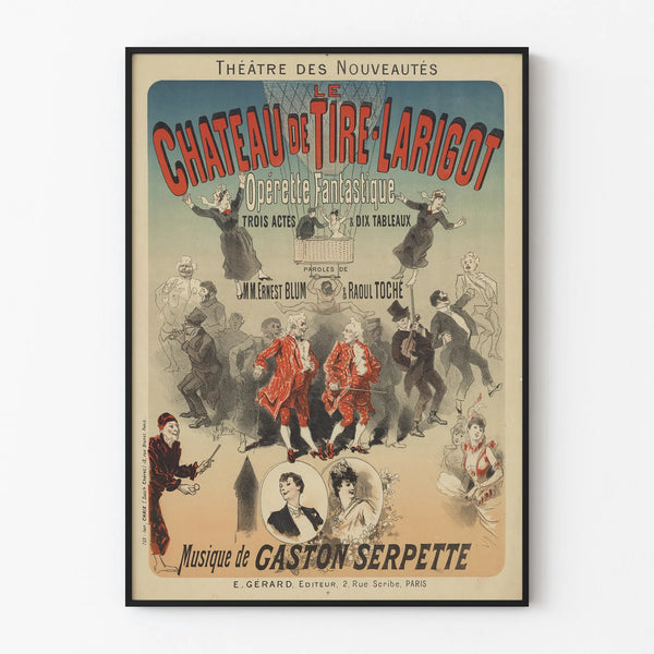 Vintage Wall Decoration Poster of the Théâtre Le Château de Tire-Larigot