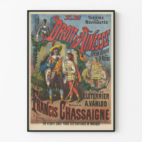 Vintage Poster Le Droit d'Aînesse Théâtre des Nouveautés
