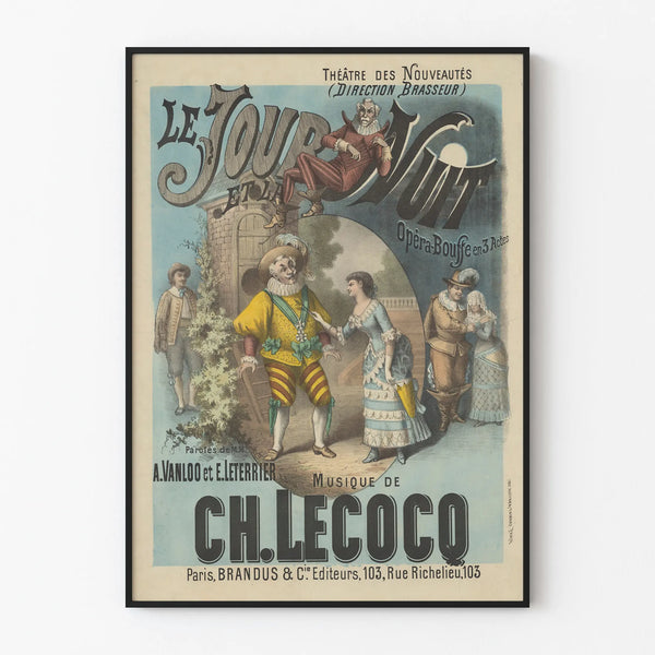 Vintage theater poster The Day and the Night - Retro wall decoration