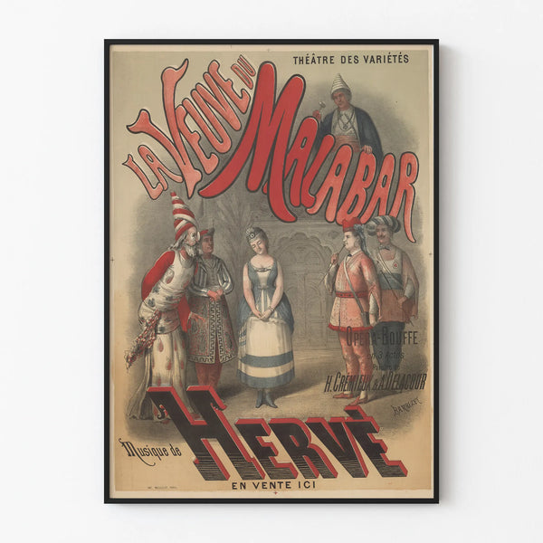 Theater Poster of the Variétés Theatro The Widow of the Malabar