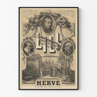 Vintage poster of the comedy operetta Lili at the Théâtre des Variétés