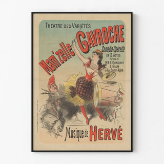 Vintage Poster Comedy-Operetta Mam'zelle Gavroche Théâtre des Variétés