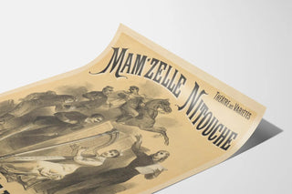 Vintage poster for Mam'zelle Nitouche operetta at the Théâtre des Variétés