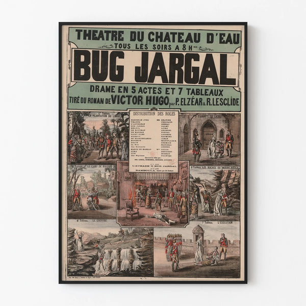 Poster Théâtre Bug Jargal - Vintage wall decoration
