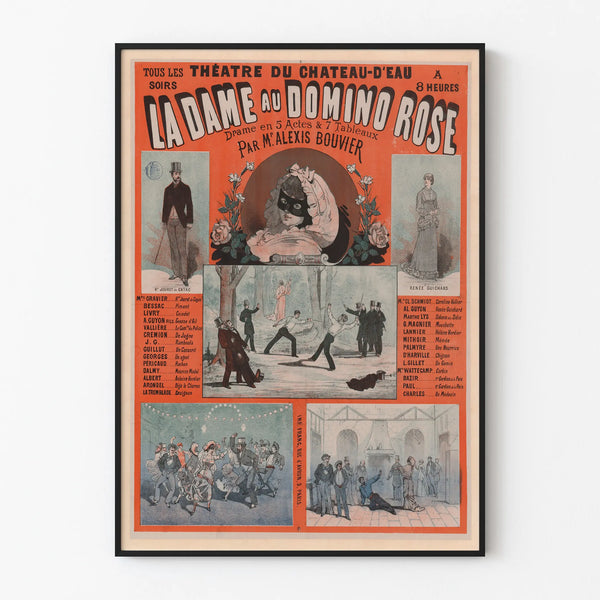 Vintage Poster The Lady with the Pink Domino - Château-d'Eau Theater