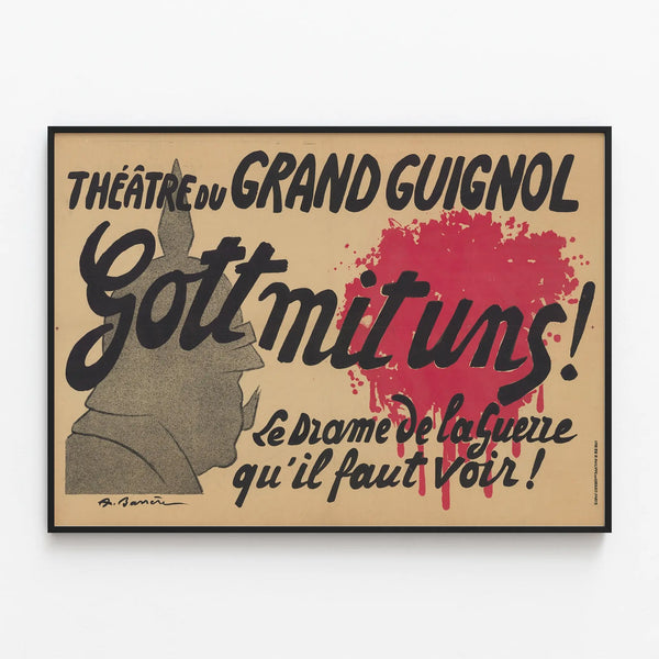 Grand Guignol Theatre Poster Gott mit uns - War Drama — framed artwork on a wall