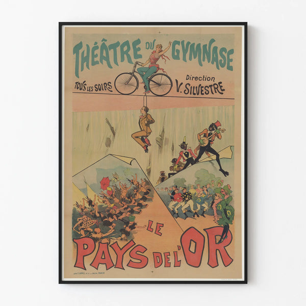 Vintage Poster of the Gymnase Theater - The Land of Gold