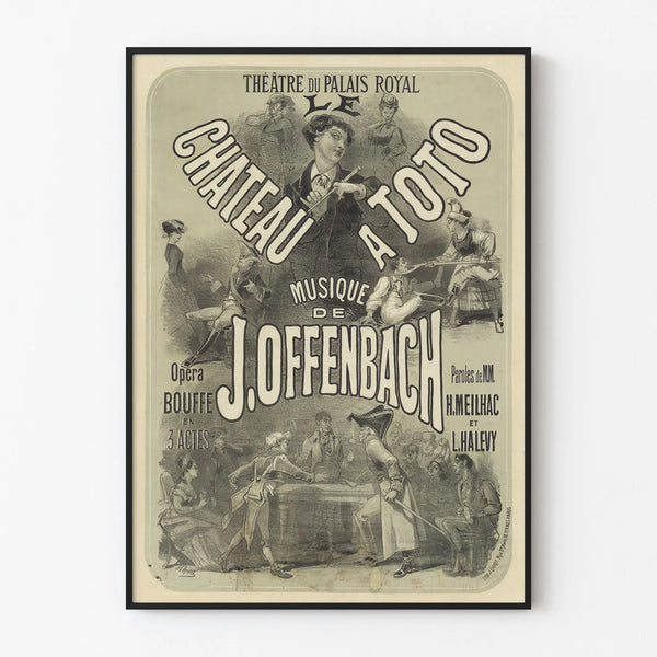 Theatre Poster of the Palais Royal - The Castle at Toto, operetta by J. Offenbach