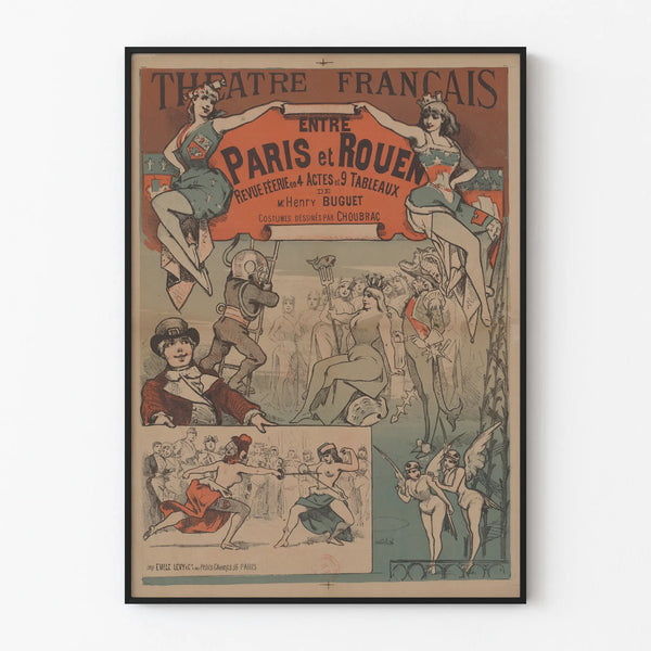 French Theater Poster Féerie Review Paris-Rouen Costumes Choubrac