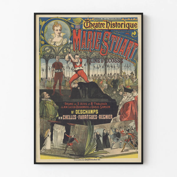 Vintage poster of the historical theater Marie Stuart, Queen of Scotland