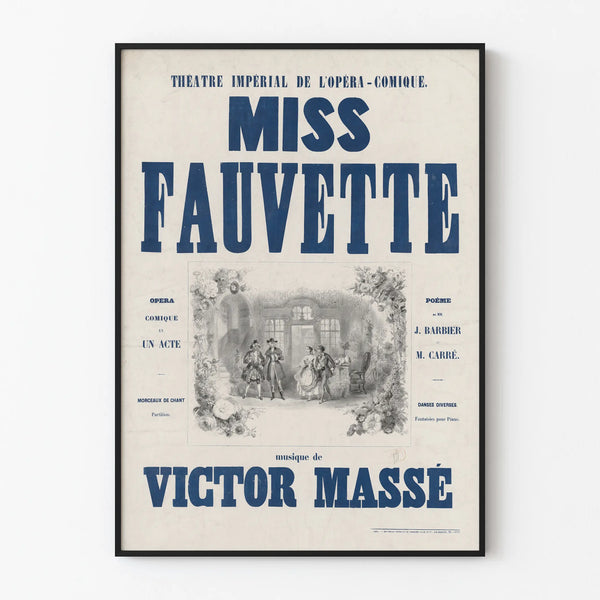 Poster Théâtre Opéra-Comique Miss Fauvette Victor Massé