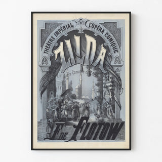 Vintage poster of the Imperial Theatre of the Opéra Comique - Zilda comic opera in two acts