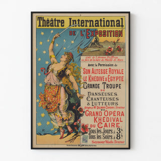 Vintage Poster of the International Theatre Exhibition – Dance Troupe and Wrestlers of the Khedival Grand Opera of Cairo