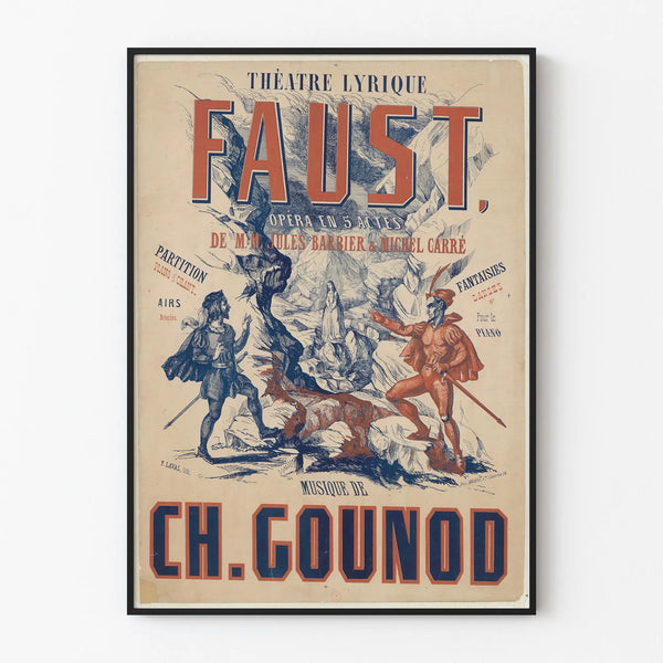 Lyric Theatre Poster Faust - Vintage Wall Decoration Opera