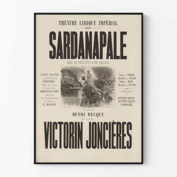 Imperial Lyric Theatre Poster Sardanapale Victorin Joncières
