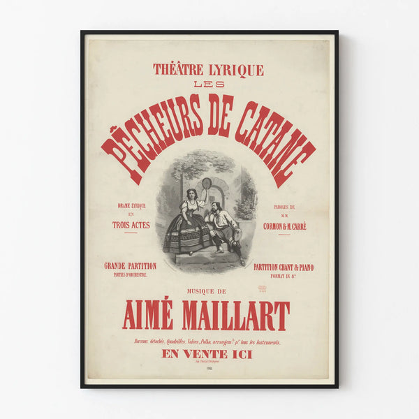 Vintage Wall Decoration Poster of the Lyric Theatre The Fishermen of Catania