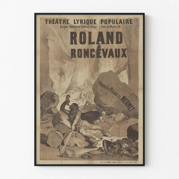 Vintage Wall Decoration Poster of the Popular Lyric Theater Roland Roncevaux
