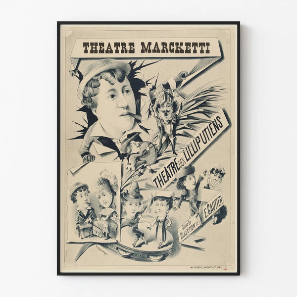 Vintage Poster of the Marcketti Theater – Theater of the Lilliputians under the direction of E. Gautier