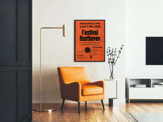 Vintage poster for the Beethoven Festival at the Municipal Theater of Colmar 1938