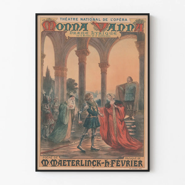 National Opera Theatre Monna Vanna Poster - Vintage Wall Decoration