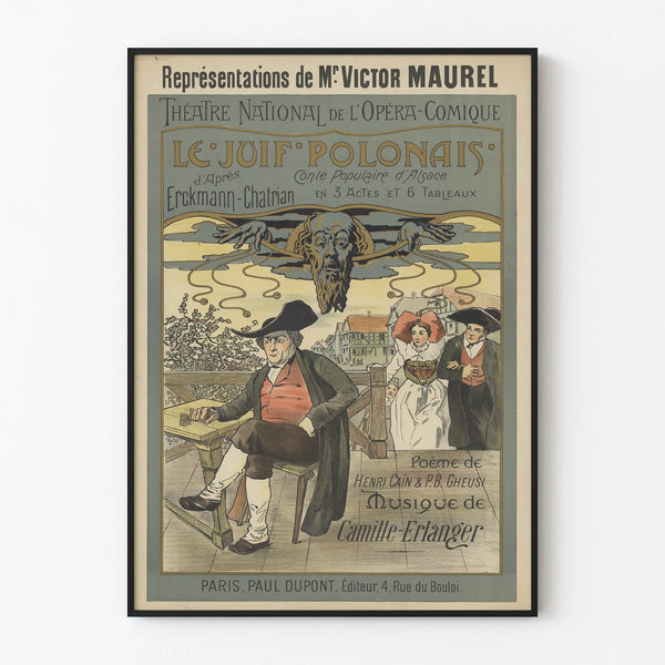 Poster for the Polish Jew Theatre - Vintage wall decoration