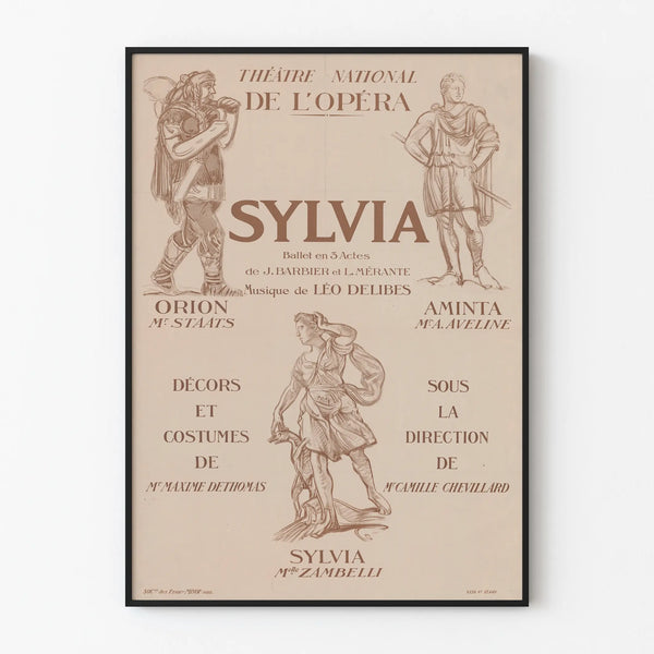 Vintage Poster of the National Opera Theatre - Ballet Sylvia in 3 Acts