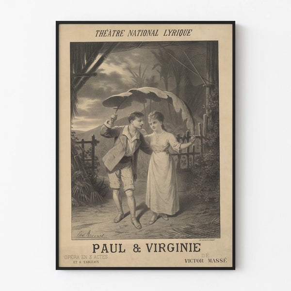 Vintage Poster of the National Lyric Theatre Paul & Virginie Decorative