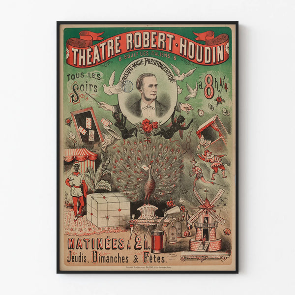 Vintage Poster of the Robert-Houdin Theatre - Classic Magic and Prestidigitation
