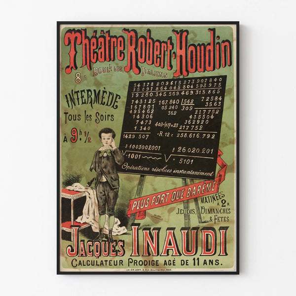 Vintage Poster of the Robert-Houdin Theater by Jacques Inaud, Prodigy Calculator