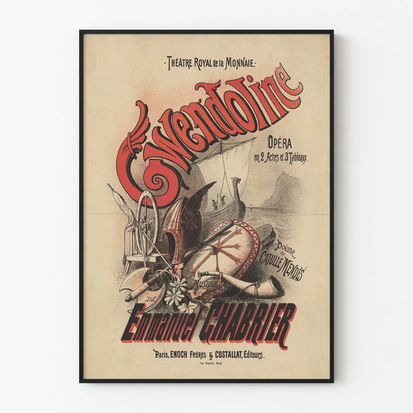 Royal Theatre of La Monnaie Poster - Gwendoline Opera Wall Decoration