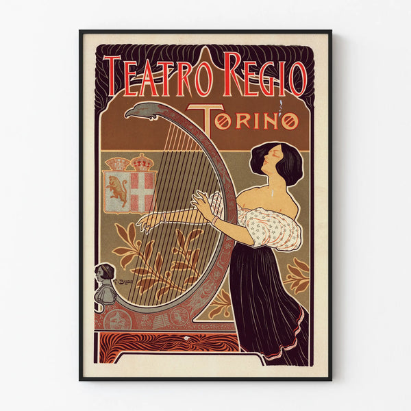 Decorative vintage poster of Teatro Regio Torino