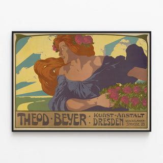 Vintage poster Theodor Beyer Kunst-Anstalt Dresden — framed artwork on a wall