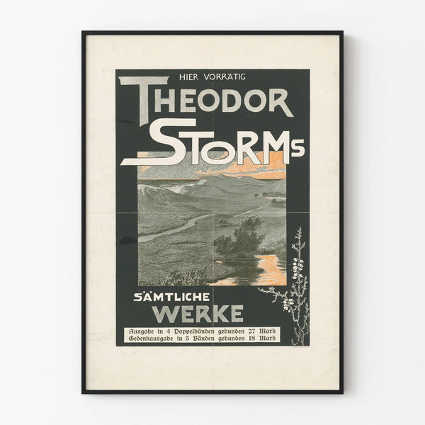 Vintage Theodor Storms Poster - Literary Wall Decoration