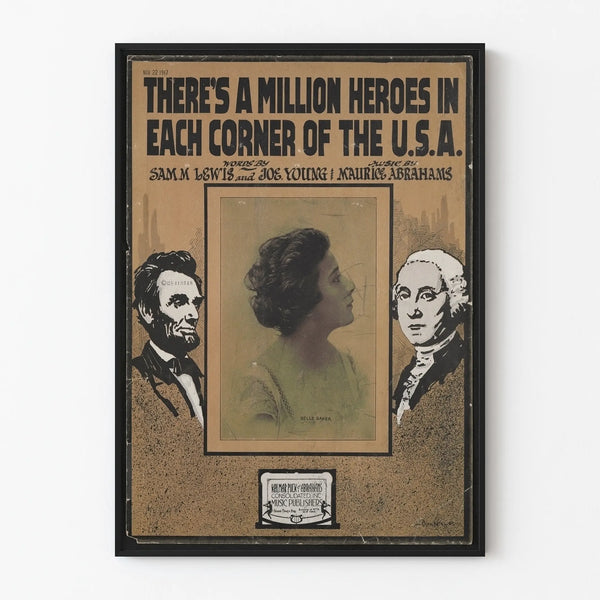 Vintage poster 'There's a Million Heroes in Each Corner of the U.S.A.'
