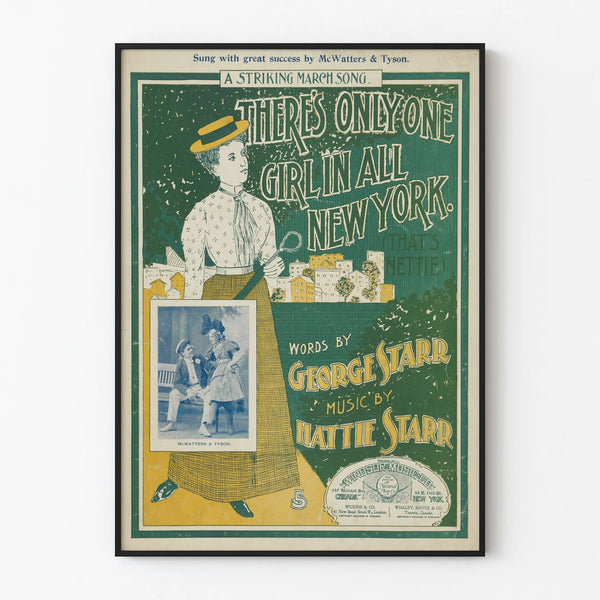 Vintage poster 'There's Only One Girl In All New York' wall decoration