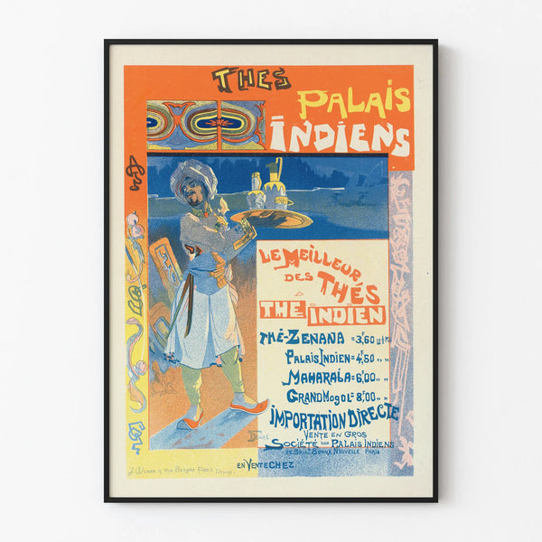 Vintage poster of Palais Indiens teas for wall decoration