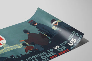 Vintage Red Cross Poster for War Fund — artwork view