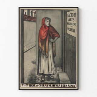 Vintage feminist poster "Factory Acts Regulations for Women"