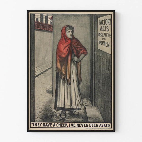 Vintage feminist poster "Factory Acts Regulations for Women"