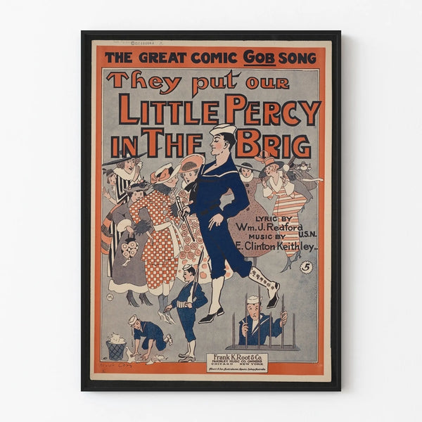 Vintage musical poster They Put Our Little Percy in the Brig