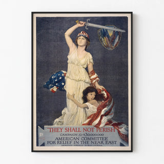 Vintage American campaign poster for aid to the Near East 1918