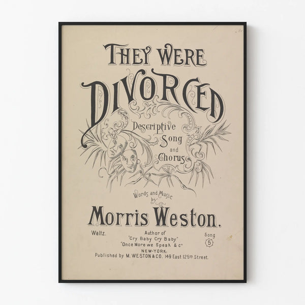 Vintage Poster They Were Divorced - Classic Wall Decoration