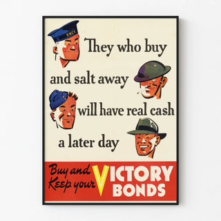 Vintage poster calling for the purchase of war bonds Victory Bonds